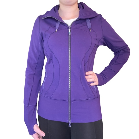 lululemon athletica Sweaters - Lululemon Purple Stride Scuba Hoodie Sweater SZ 10